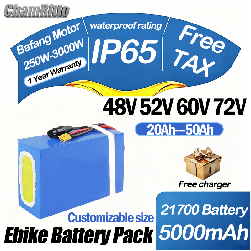 60V 30Ah 21700 Battery Pack - 60V 72V 2000W e-bisiklet Elektrikli Bisiklet