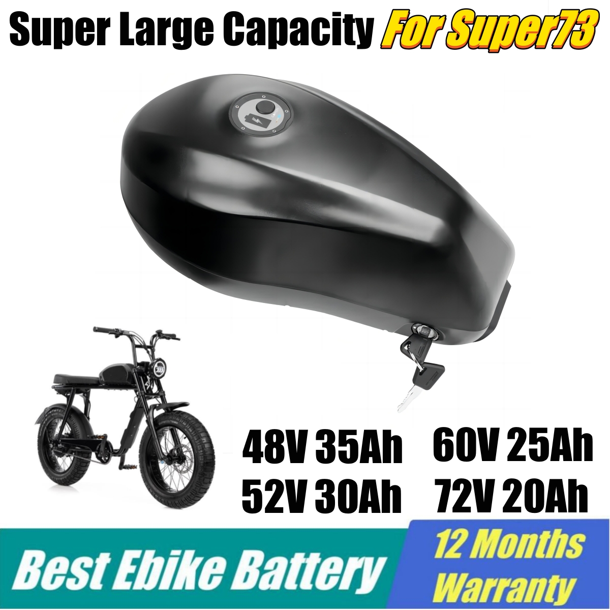 Super73 E-bisiklet Pil Değişim - 60V 30Ah 21700 Battery Pack incelemesi ve fiyatı