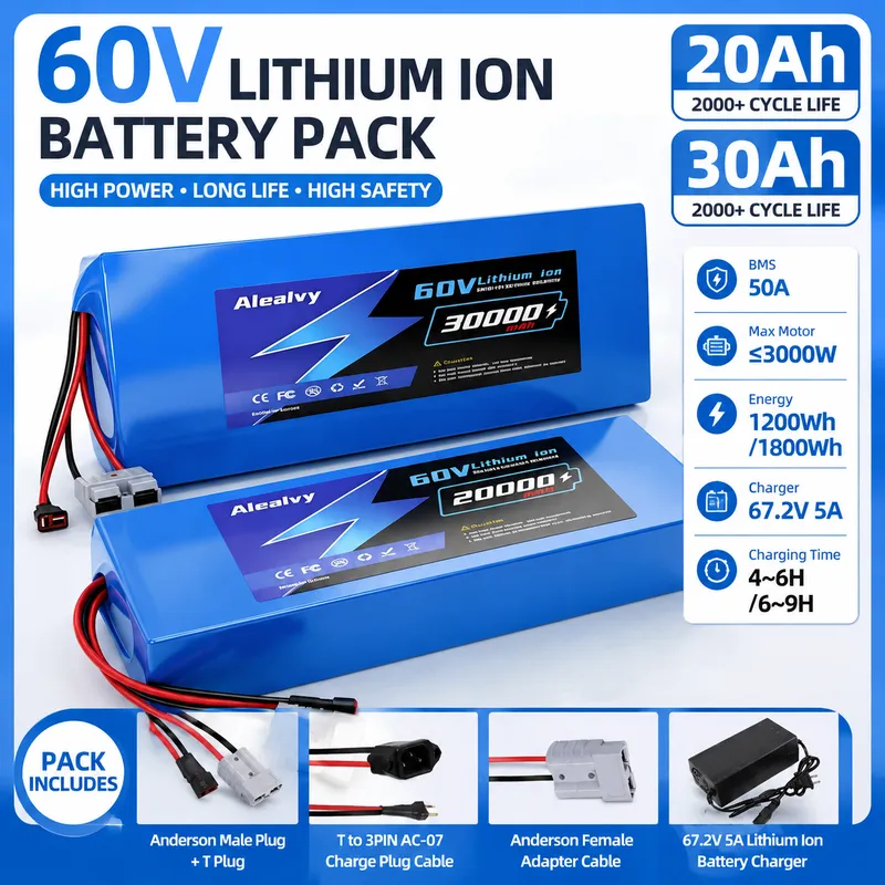 Aleaivy 60V 20AH 30AH 21700 Li - 60V 30Ah 21700 Battery Pack incelemesi ve fiyatı