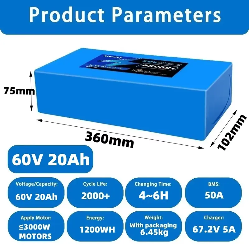 Aleaivy 60V 20AH 30AH 21700 Li - 60V 30Ah 21700 Battery Pack incelemesi ve fiyatı