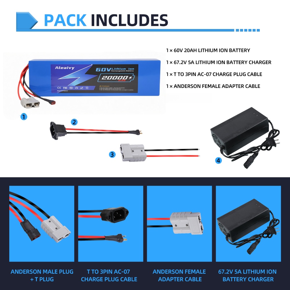 Aleaivy 60V Pil 20AH 30AH 2170 - 60V 30Ah 21700 Battery Pack incelemesi ve fiyatı